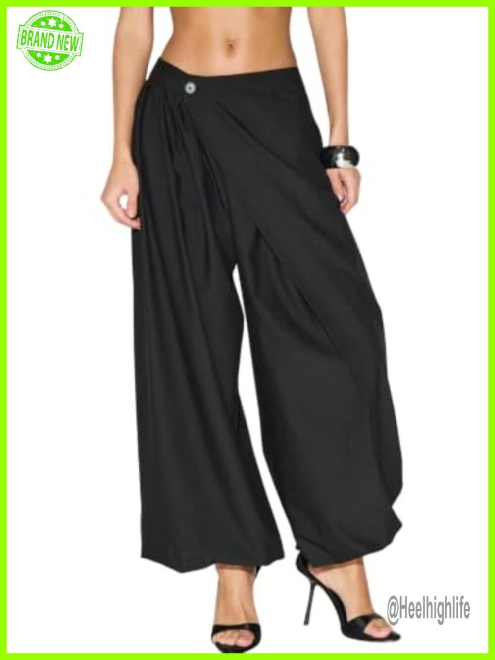 Women Wide Leg Barrel Dress Pants High Waisted Asymmetrical Trousers